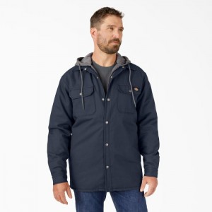 Dickies Apa Repellent Duck Cu Glugă Shirt Jacket Bleumarin | LRXR6257