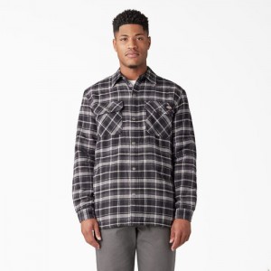 Dickies Apa Repellent Fleece-Captusite Flannel Shirt Jacket Gri Negrii | YGNK6686