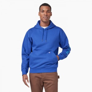 Dickies Apa Repellent Logo Sleeve Hoodie Albastri | EYTH9469