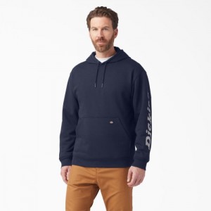 Dickies Apa Repellent Logo Sleeve Hoodie Bleumarin | EJFN0177