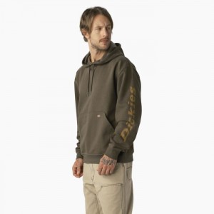 Dickies Apa Repellent Logo Sleeve Hoodie Verzi | NQBL4654