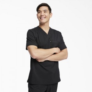 Dickies Balance V-Neck Scrub Top Negrii | DZYH1674