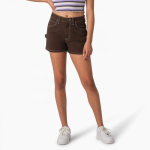 Dickies Carpenter Shorts, 3" Ciocolata Maro | DPJP4558