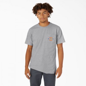 Dickies Chest Logo Pocket T-Shirt Gri | NVSB2184