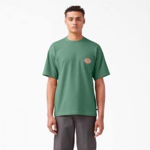 Dickies Chest Logo Pocket T-Shirt Verzi Inchis | MWWC9981