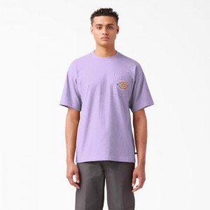 Dickies Chest Logo Pocket T-Shirt Violet Roz | SSDE4235