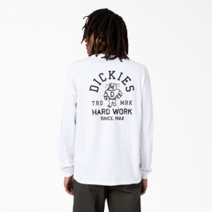 Dickies Cleveland Long Sleeve T-Shirt Albi | VBKK3208