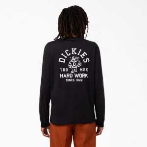 Dickies Cleveland Long Sleeve T-Shirt Negrii | PXWA5009