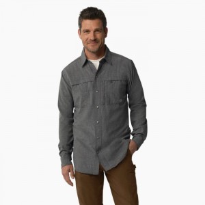 Dickies Cooling Long Sleeve Lucru Shirt Gri | HKDR1198
