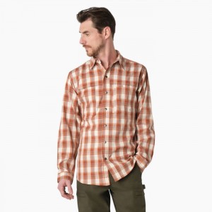 Dickies Cooling Long Sleeve Lucru Shirt Cupru Maro | IXRF1526