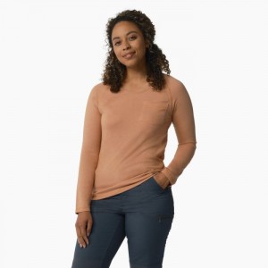 Dickies Cooling Long Sleeve Pocket T-Shirt Cork Single Dye Heather | GOOQ2385