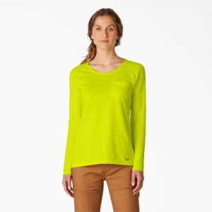 Dickies Cooling Long Sleeve Pocket T-Shirt Galbeni Deschis | BKGU5508