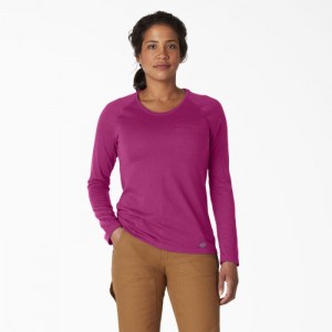 Dickies Cooling Long Sleeve Pocket T-Shirt Fucsie | OKBO6239