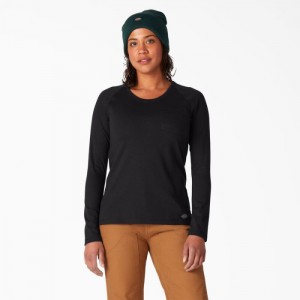 Dickies Cooling Long Sleeve Pocket T-Shirt Negrii | MJST4802