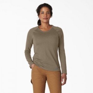 Dickies Cooling Long Sleeve Pocket T-Shirt Verzi | PKOZ6657