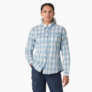 Dickies Cooling Roll-Tab Lucru Shirt Albastri | ACNJ9272