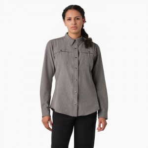 Dickies Cooling Roll-Tab Lucru Shirt Gri Inchis | GQHM4341