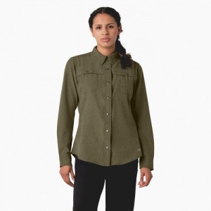 Dickies Cooling Roll-Tab Lucru Shirt Verzi | ATNV2684