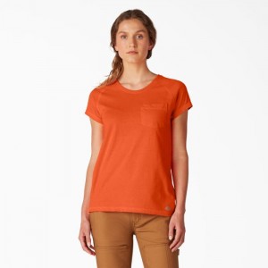 Dickies Cooling Scurte Sleeve Pocket T-Shirt Portocalii Deschis | HMDQ2749