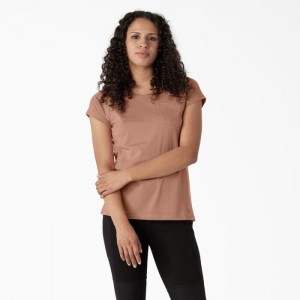 Dickies Cooling Scurte Sleeve Pocket T-Shirt Cork Single Dye Heather | CADO2324