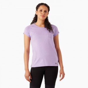 Dickies Cooling Scurte Sleeve Pocket T-Shirt Violet Roz | BYSP5367