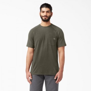 Dickies Cooling Scurte Sleeve Pocket T-Shirt Verzi | ZXWH6413