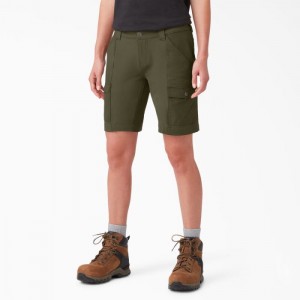 Dickies Cooling Slim Fit Cargo Shorts, 10" Verzi | IOQA8601