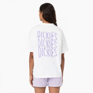 Dickies Creswell Grafice T-Shirt Albi | DZHN2390