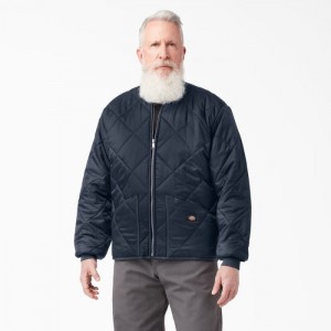 Dickies Diamond Matlasat Jacket Bleumarin | FMSD5532