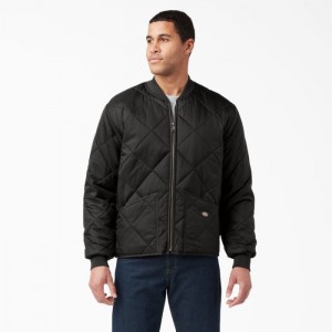 Dickies Diamond Matlasat Jacket Negrii | OIFV5732