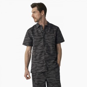 Dickies Dickies Skateboarding Cooling Relaxed Fit Shirt Negrii Camuflaj | CXMJ9727