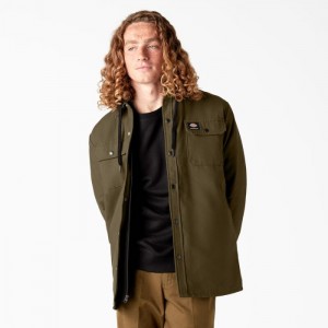 Dickies Dickies Skateboarding Duck Shirt Jacket Masline Verzi Inchis | PPGW3156