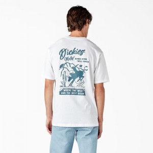 Dickies Dighton Grafice T-Shirt Albi | KGOW0500