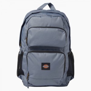 Dickies Double Pocket Backpack Gri Albastri | AZPT4843