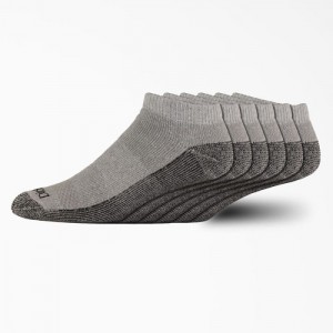 Dickies Dri-Tech No Show Socks, Size 6-12, 6-Pack Gri | HQQU8809