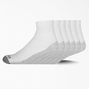 Dickies Dri-Tech Quarter Socks, Size 12-15, 6-Pack Albi | ZYMF3136