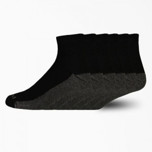 Dickies Dri-Tech Quarter Socks, Size 12-15, 6-Pack Negrii | RJMM3307