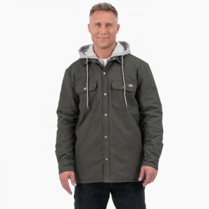 Dickies Duck Cu Glugă Shirt Jacket Masline Verzi Verzi | MZQG0691