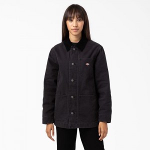 Dickies Duck Panza Chore Coat Negrii | MUOQ4778