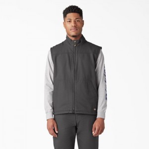 Dickies Duck Panza High Pile Fleece Captusite Vest Rinsed Slate | HKMU5458
