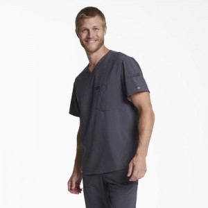 Dickies EDS Essentials V-Neck Scrub Top Albastri Gri | RYQU3467
