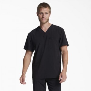 Dickies EDS Essentials V-Neck Scrub Top with Patch Pockets Negrii | RPCX5382