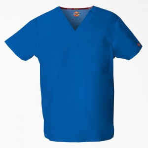 Dickies EDS Signature V-Neck Scrub Top Albastru Regal Albastri | ILBO4995