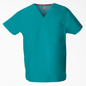 Dickies EDS Signature V-Neck Scrub Top Turcoaz | MCRS8940