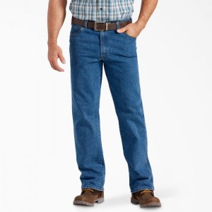 Dickies FLEX Active Talie Relaxed Fit Jeans Indigo Albastri | WDYU5577