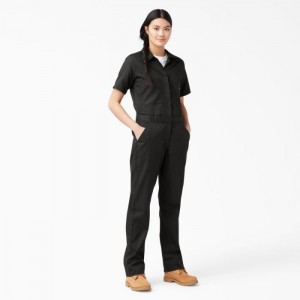 Dickies FLEX Cooling Scurte Sleeve Coveralls Negrii | HKCV8358
