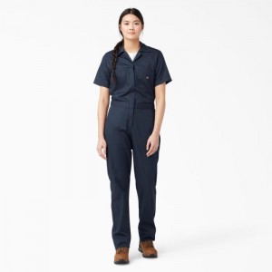 Dickies FLEX Cooling Scurte Sleeve Coveralls Bleumarin | XWBO1328
