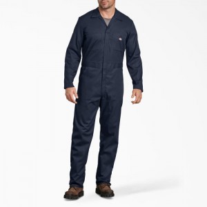 Dickies FLEX Long Sleeve Coveralls Bleumarin | ZCRE7023