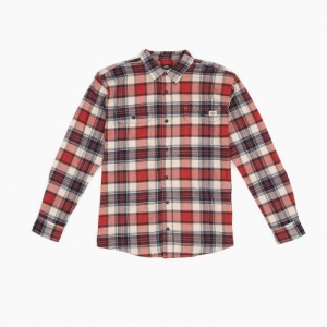 Dickies FLEX Long Sleeve Flannel Shirt Portocalii Bej | RXIQ3010