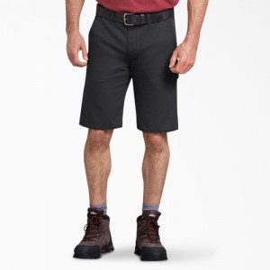 Dickies FLEX Regular Fit Duck Carpenter Shorts, 11" Negrii | OIMY4406